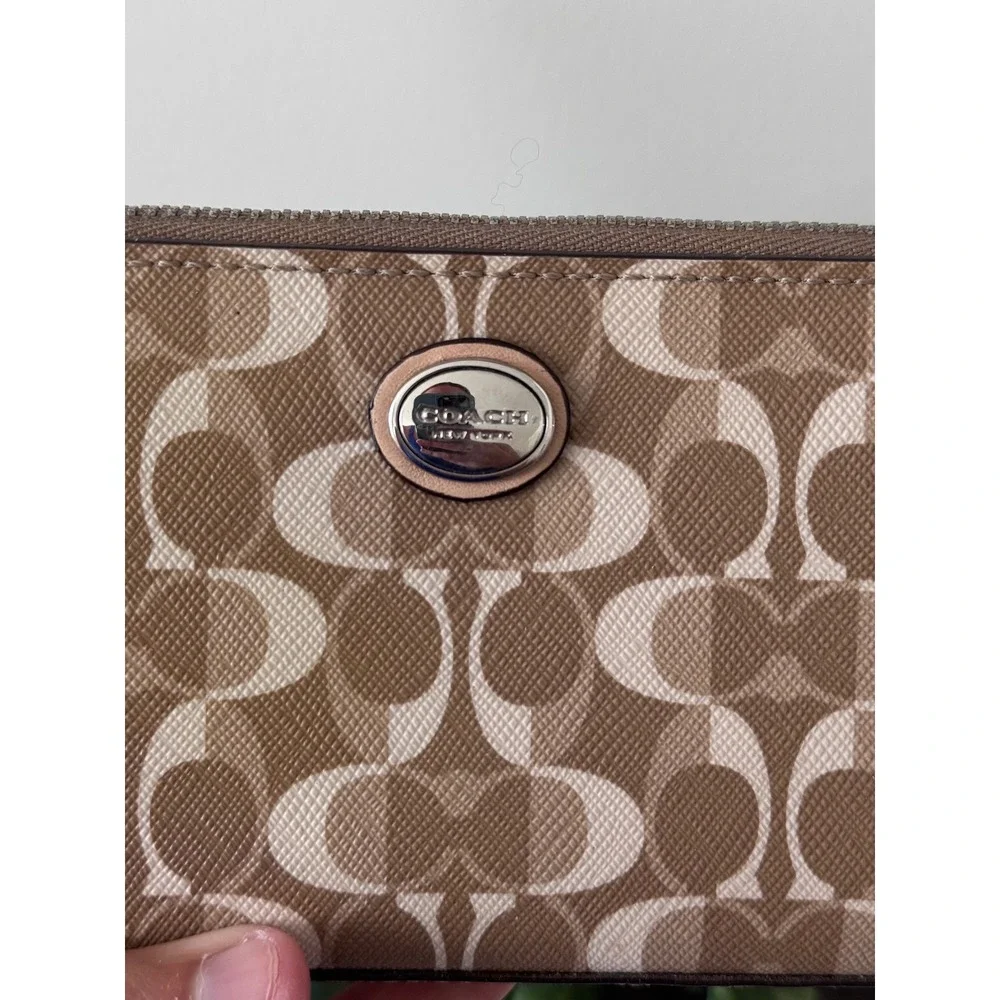 Coach Signature Peyton dreams Accordion Zip Wallet Monogram Long Wallet rare HTR
